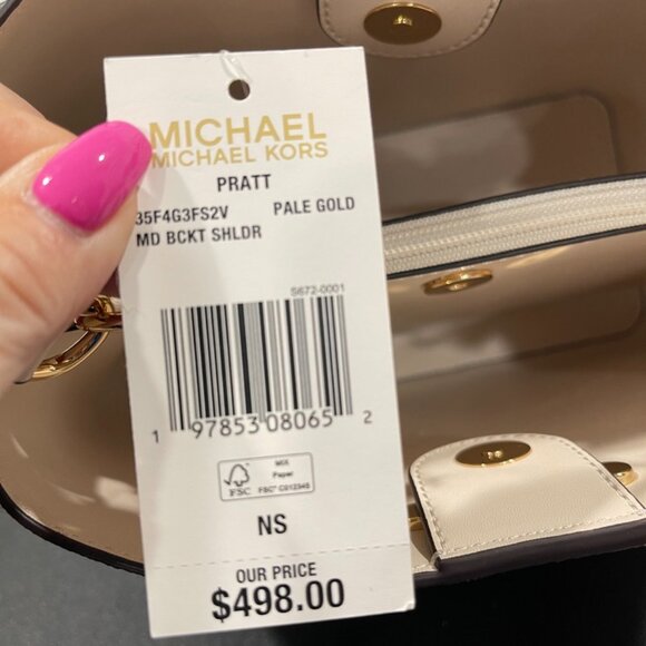 Michael Kors Pratt Medium Signature Logo and Metallic Shoulder Bag (JB1227) - Picture 9 of 10